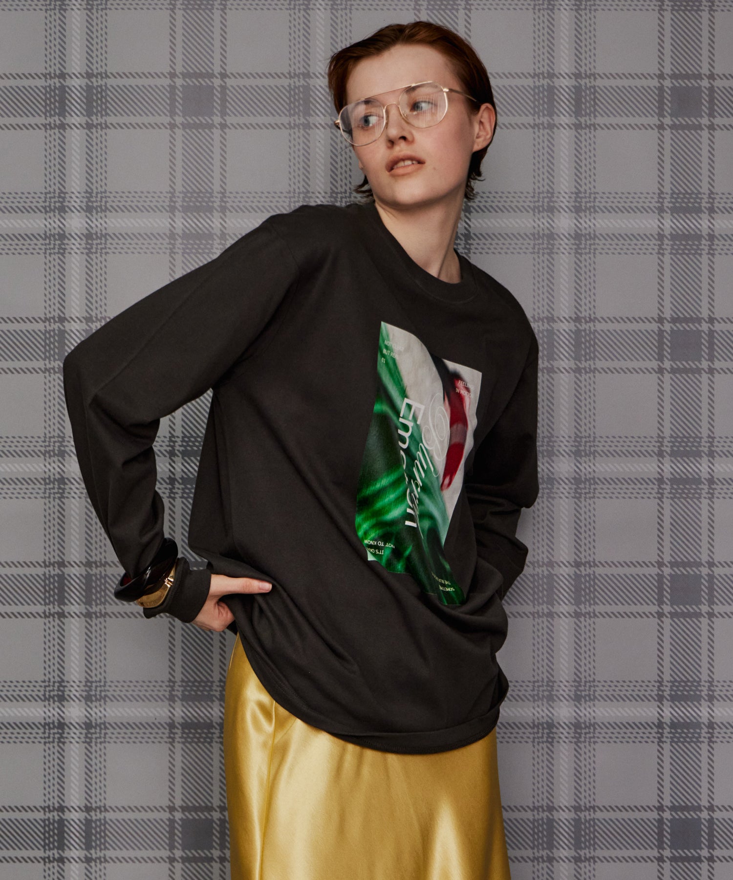 【26AUTUMN PRE-ORDER】Blurred Emotion Logo Print Long Sleeve T-Shirt