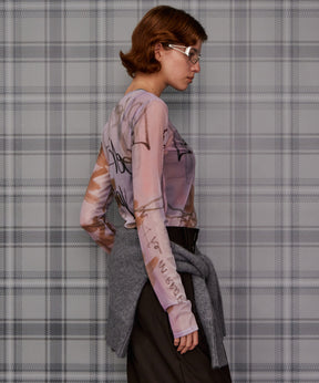 【26AUTUMN PRE-ORDER】Look at Yourself Logo Sheer Top