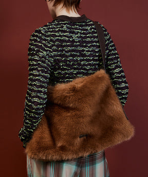 【26AUTUMN PRE-ORDER】Fur Like Square Tote Bag