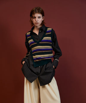 【26AUTUMN PRE-ORDER】Multi-Apron Oversized Check Shirt