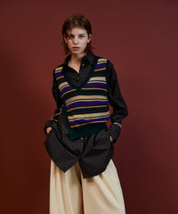 Multi-Border Knit Vest