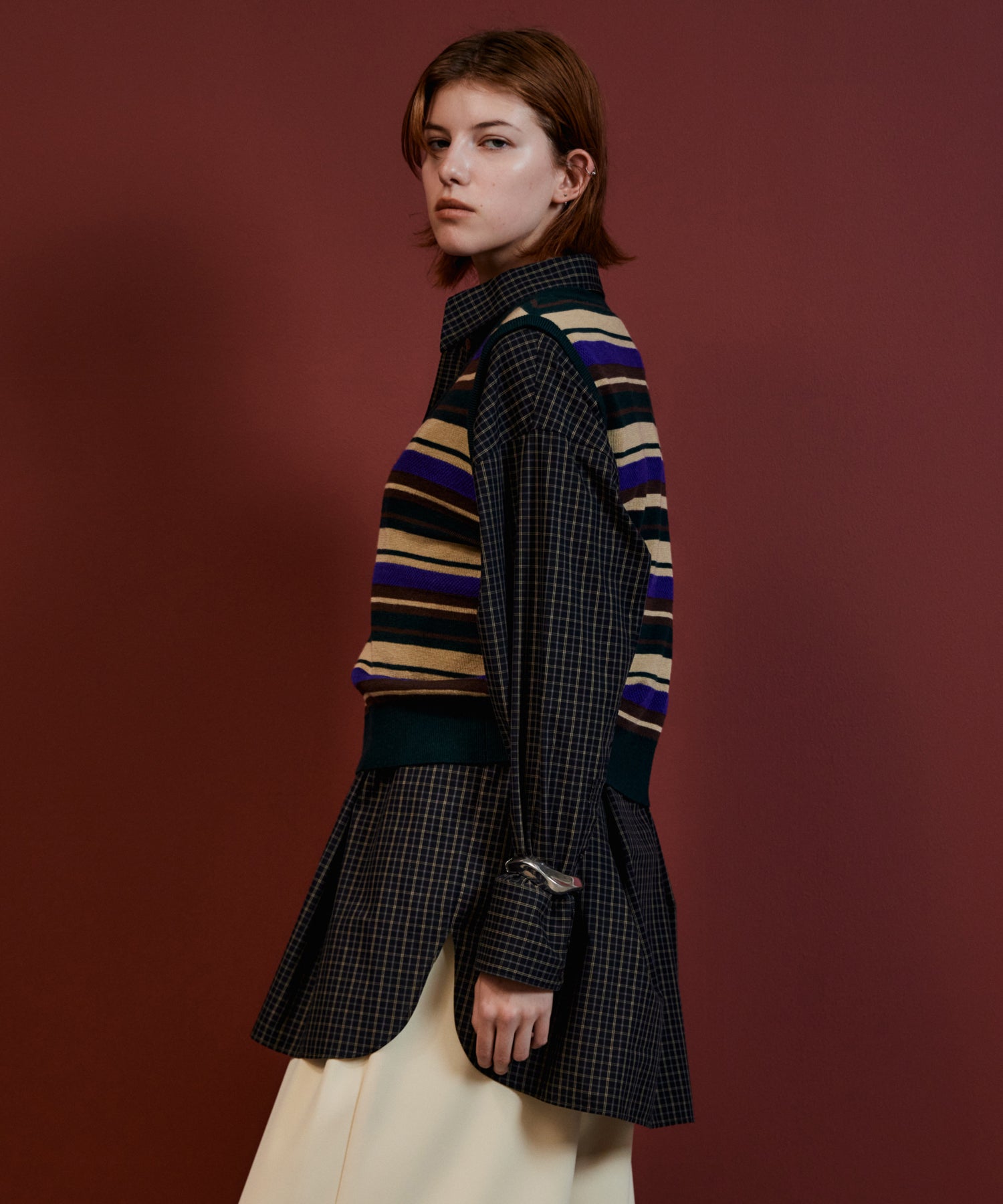 【26AUTUMN PRE-ORDER】Multi-Apron Oversized Check Shirt