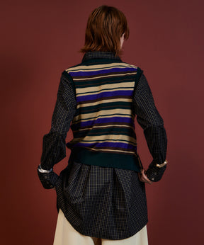 【26AUTUMN PRE-ORDER】Multi-Border Knit Vest