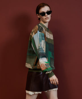 【26AUTUMN PRE-ORDER】Cityscape Photo Sweatshirt Top