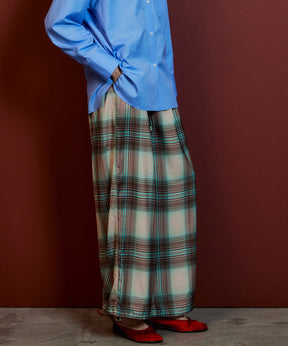【26AUTUMN PRE-ORDER】Satin Check Easy Pants