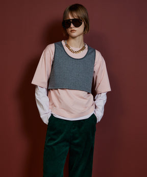【26AUTUMN PRE-ORDER】Multi-Fabric Layered T-Shirt