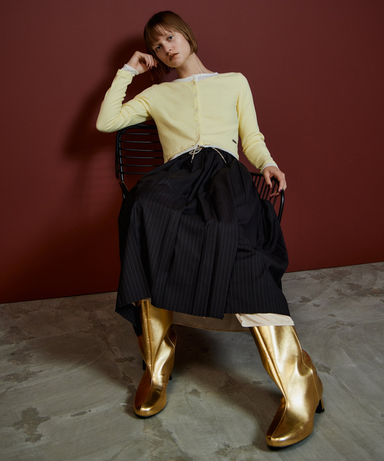 【26AUTUMN PRE-ORDER】Waist Drawstring Pleated Skirt