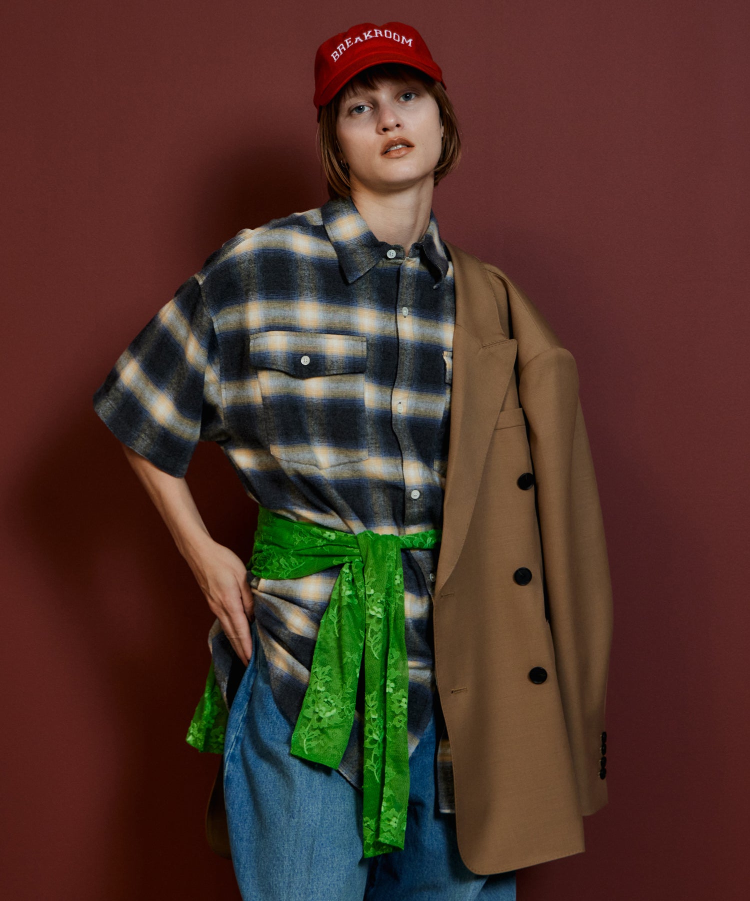 【26AUTUMN PRE-ORDER】2WAY Check Overshirt