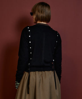 【26AUTUMN PRE-ORDER】Bow-Tie Crew Cardigan