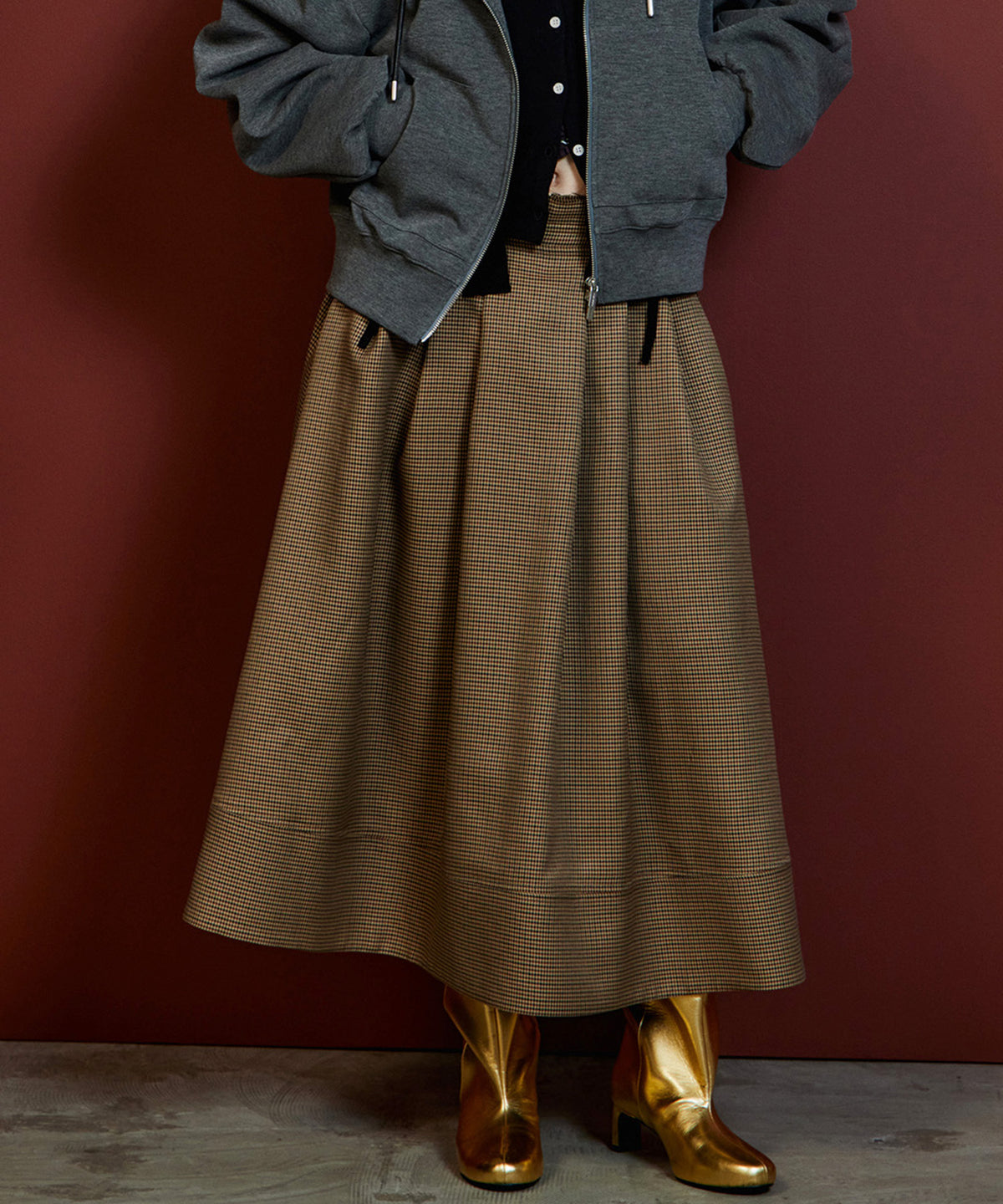 【26AUTUMN PRE-ORDER】Wide Tuck Volume Skirt