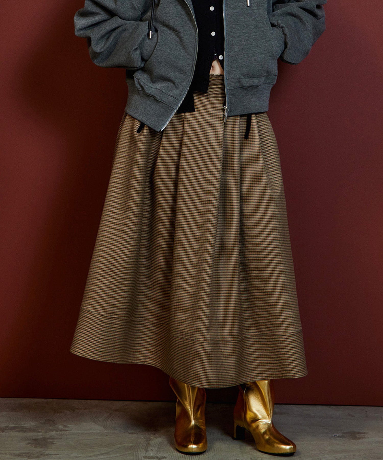 【26AUTUMN PRE-ORDER】Wide Tuck Volume Skirt