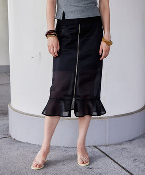 Sheer Bonded Ruffle Skirt
