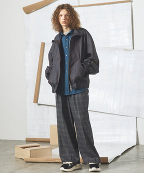 【26AW PRE-ORDER】4 Colors Chambray Washable Wool Prime-Over Switching Stand Collar Blouson