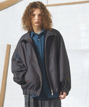 【26AW PRE-ORDER】4 Colors Chambray Washable Wool Prime-Over Switching Stand Collar Blouson