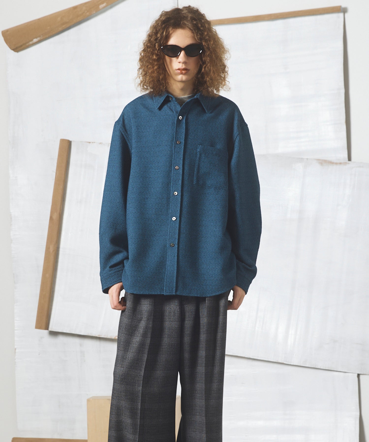 【26AW PRE-ORDER】Tweed Prime-Over Long Sleeve Shirt