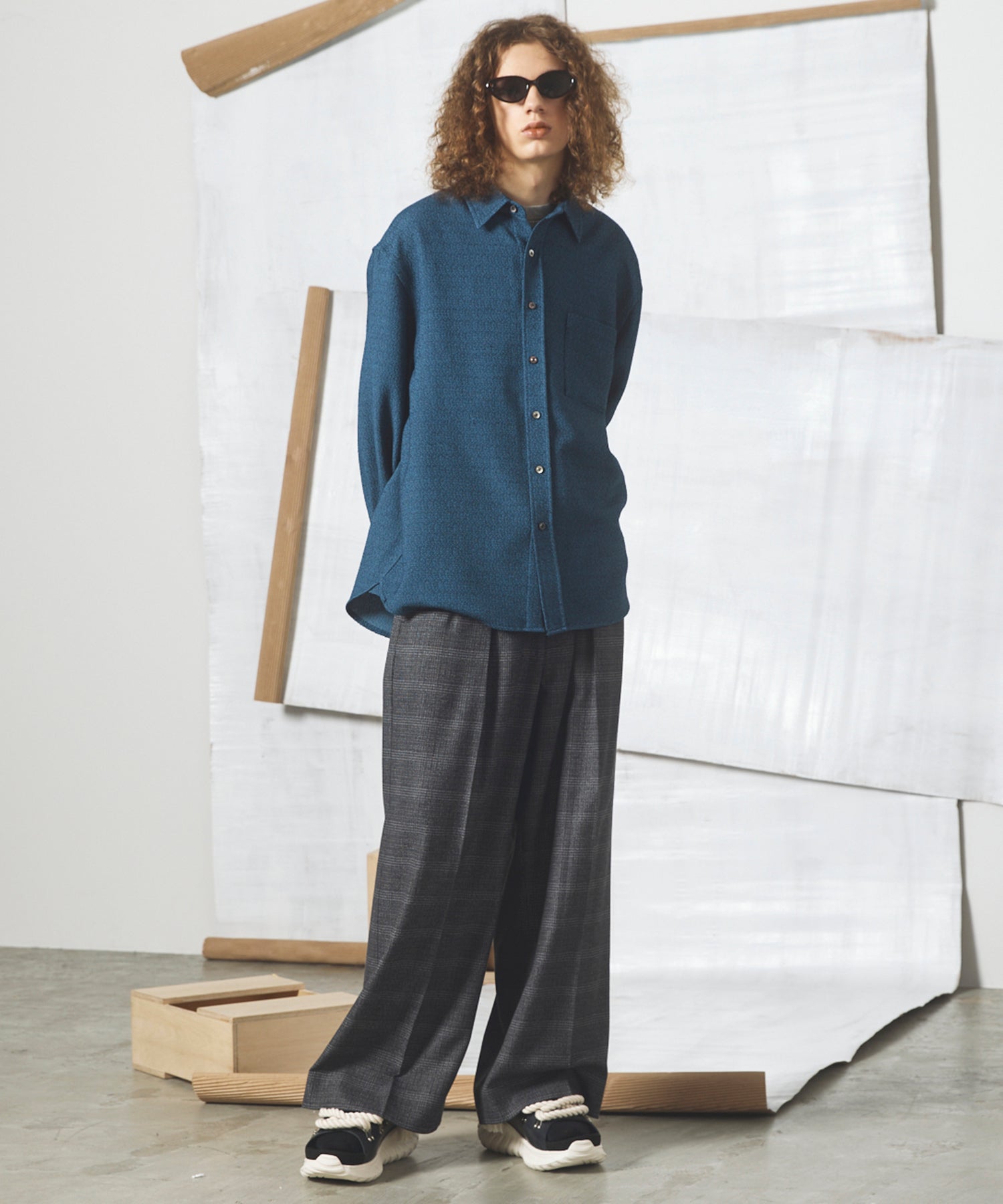 【26AW PRE-ORDER】Tweed Prime-Over Long Sleeve Shirt