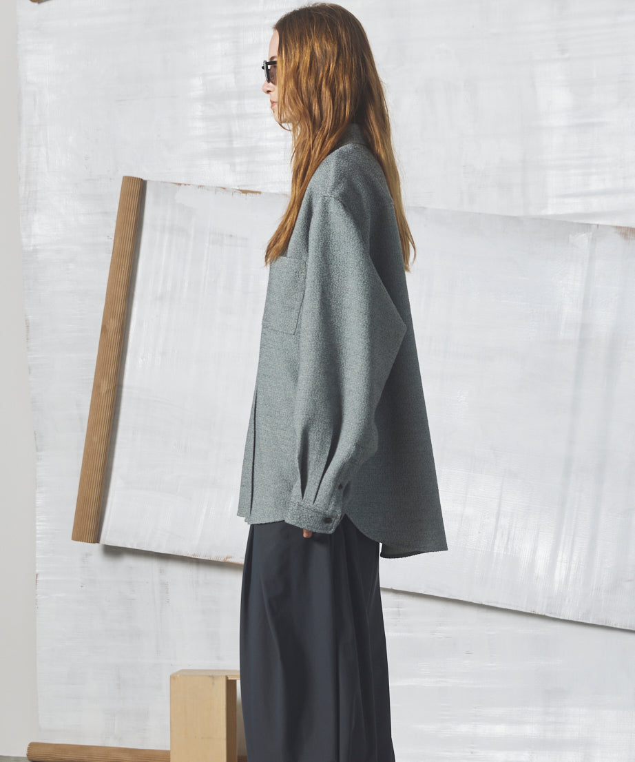 【26AW PRE-ORDER】Tweed Prime-Over Long Sleeve Shirt