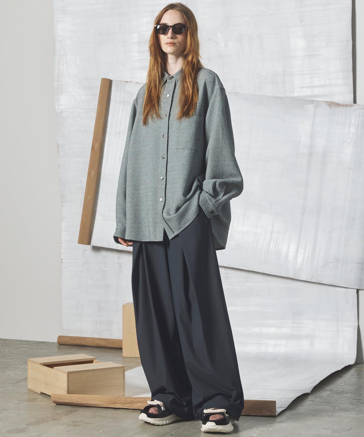 【26AW PRE-ORDER】Tweed Prime-Over Long Sleeve Shirt