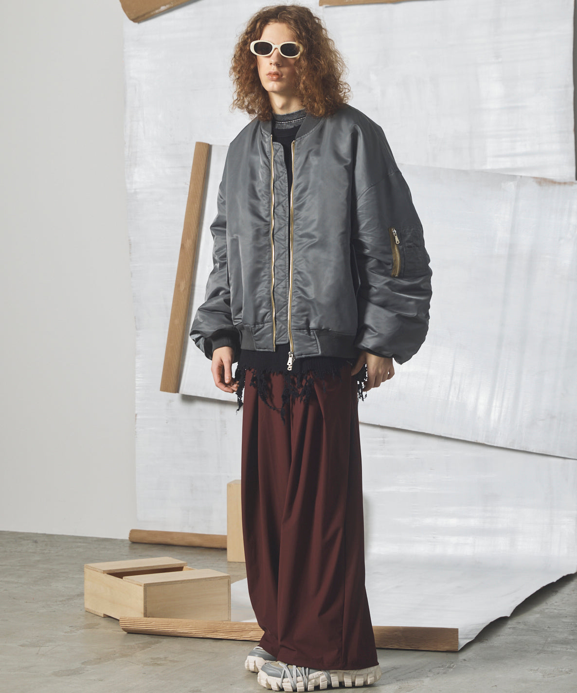 【26AW PRE-ORDER】Destructive Damage Prime-Over Long Sleeve Waffle T-Shirt