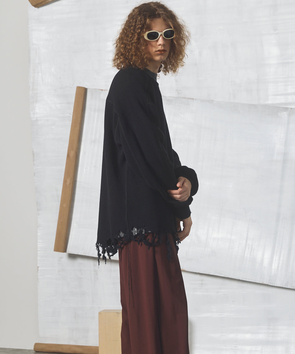 【26AW PRE-ORDER】Destructive Damage Prime-Over Long Sleeve Waffle T-Shirt