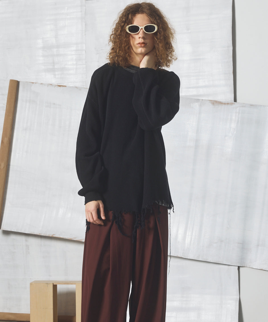 【26AW PRE-ORDER】Destructive Damage Prime-Over Long Sleeve Waffle T-Shirt