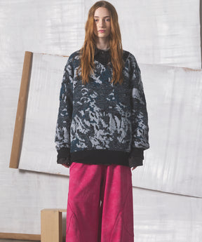 【26AW PRE-ORDER】Abstract Pattern Prime-Over V-neck Knit Tops