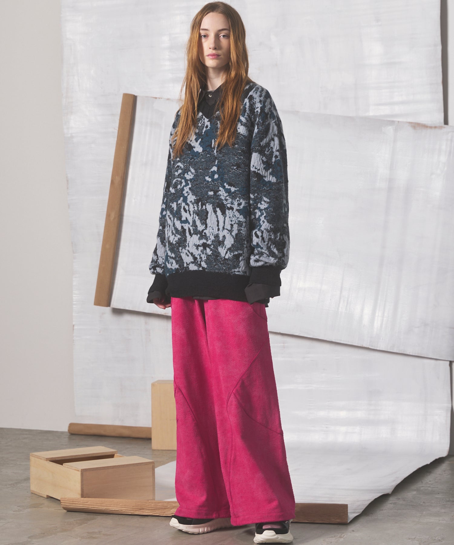 【26AW PRE-ORDER】Distressed Effect  Prime-Wide Sweatpants