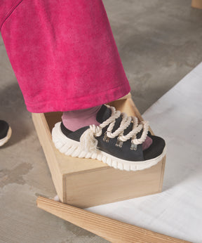 【SPECIAL SHOES FACTORY COLLABORATION】Dog Ear Lace-up Platform Sandals