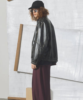 【26AW PRE-ORDER】Sheep Leather Prime-Over Single Collard Blouson