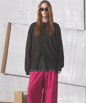 Airy Striped Gabardine Prime-Over Short-sleeved Shirt