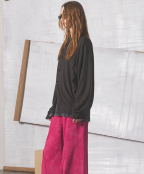Airy Striped Gabardine Prime-Over Short-sleeved Shirt
