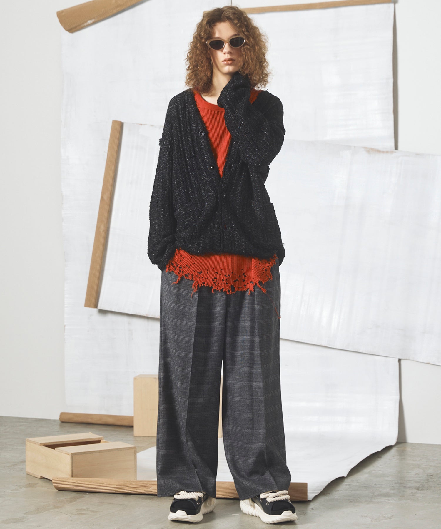 【26AW PRE-ORDER】Destructive Damage Prime-Over Long Sleeve Waffle T-Shirt