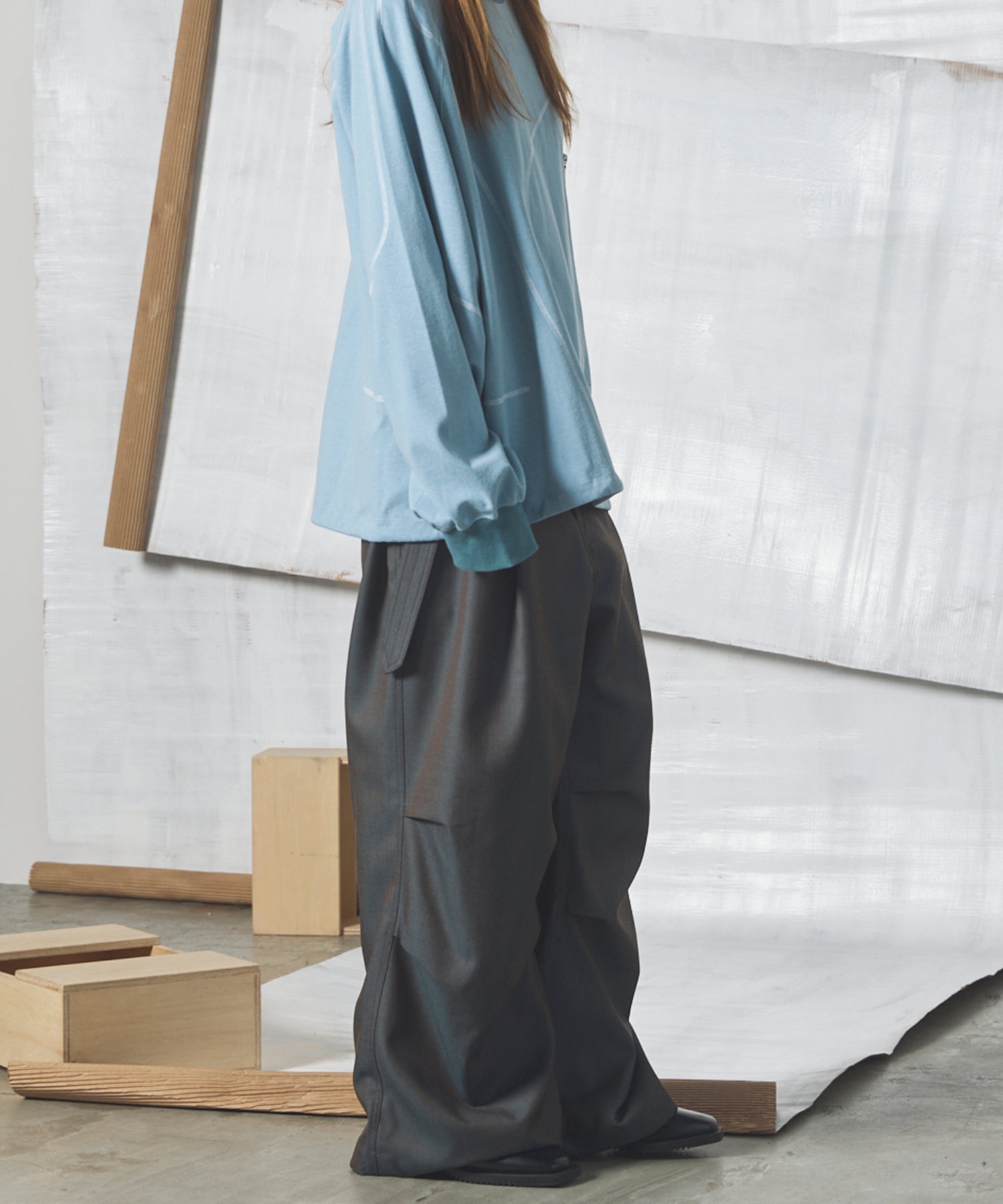 4 Colors Chambray Washable Wool Prime-Wide Snow Pants