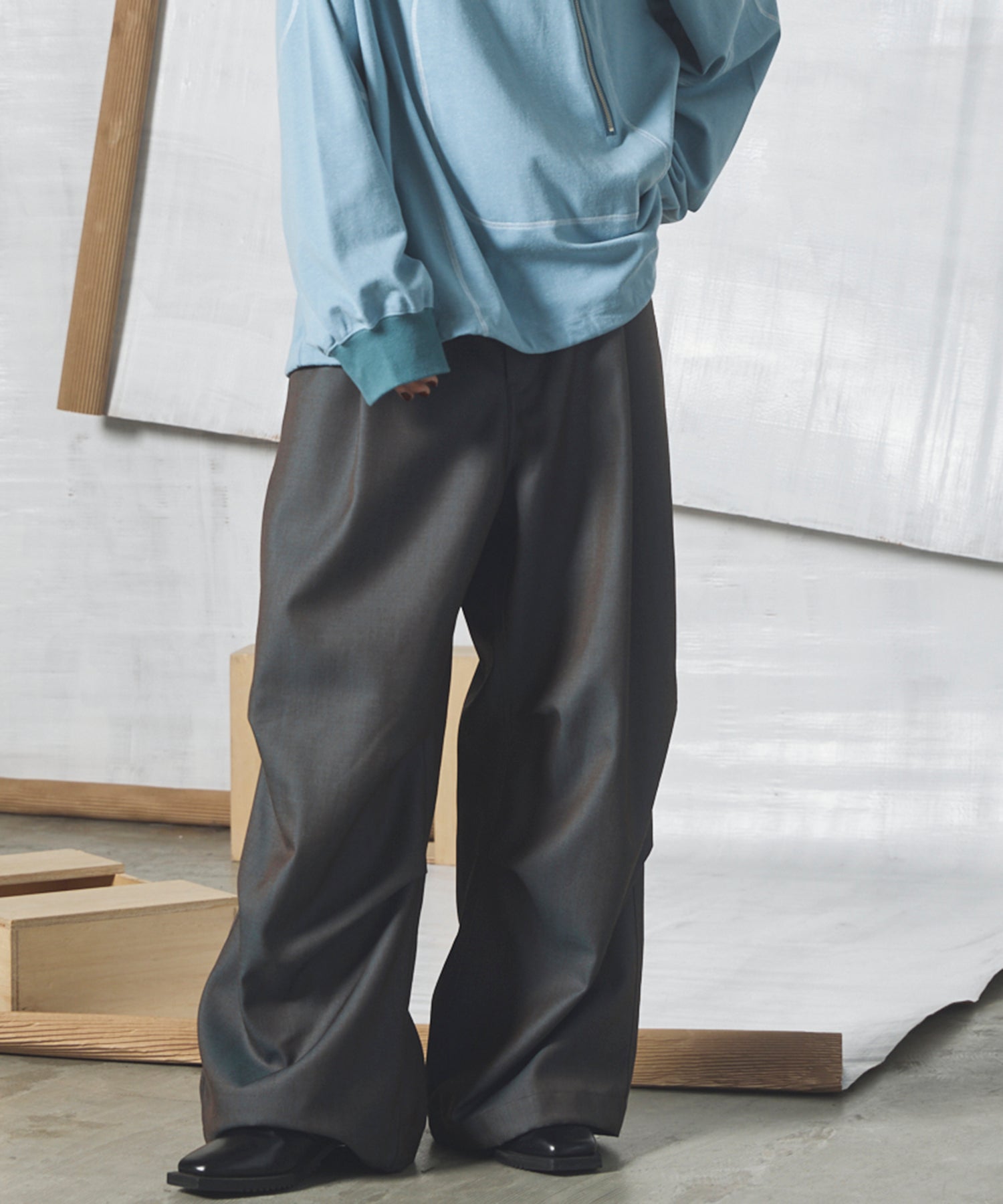 4 Colors Chambray Washable Wool Prime-Wide Snow Pants