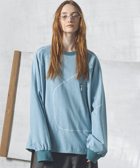 【26AW PRE-ORDER】Slub Jersey Prime-Over Zipper Detail Raglan T-shirt