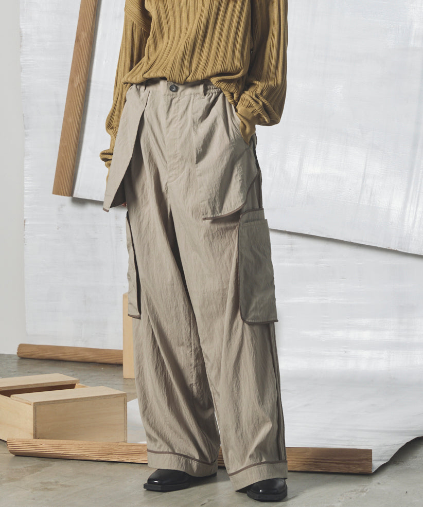 【26SS PRE-ORDER】Lyocell Nylon Washer Prime-Wide Inside-out Slacks