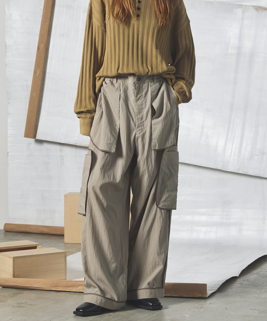 【26SS PRE-ORDER】Lyocell Nylon Washer Prime-Wide Inside-out Slacks