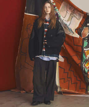 【26AW PRE-ORDER】シープレザーメルトンコンビプライムオーバーレイヤリングダブルブルゾン