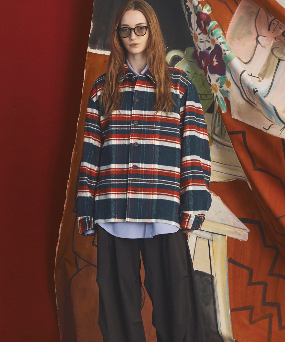 [26AW PRE-ORDER] [Italian dead stock fabric] Prime over regular collar shirt coat