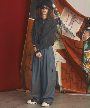 4 Colors Chambray Washable Wool Prime-Wide Cargo Pants