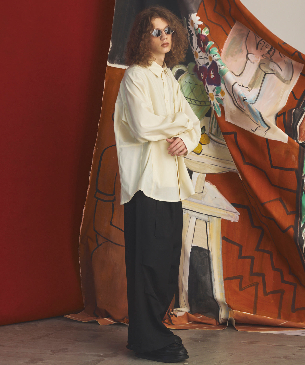 【26AW PRE-ORDER】Raglan Yoke Switching Prime-Over Long Sleeve Shirt