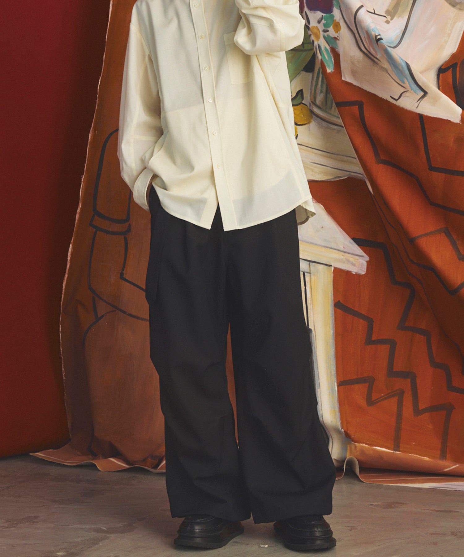 4 Colors Chambray Washable Wool Prime-Wide Snow Pants