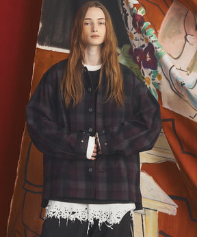 [26AW PRE-ORDER] [Italian dead stock fabric] Prime over regular collar shirt coat