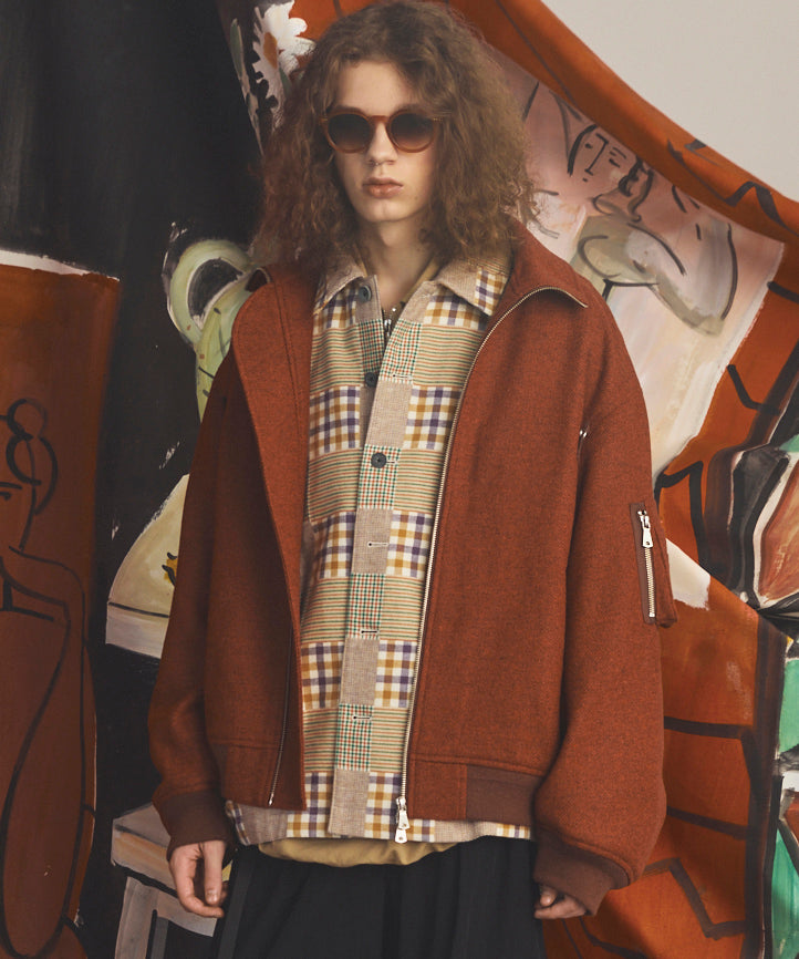 [26AW PRE-ORDER] [Italian dead stock fabric] Prime over regular collar shirt coat