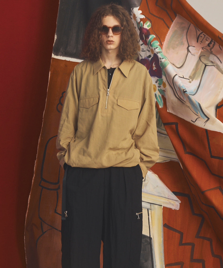 [26SS PRE-ORDER] Airy Striped Gabardine Prime-Over Short-sleeved Shirt