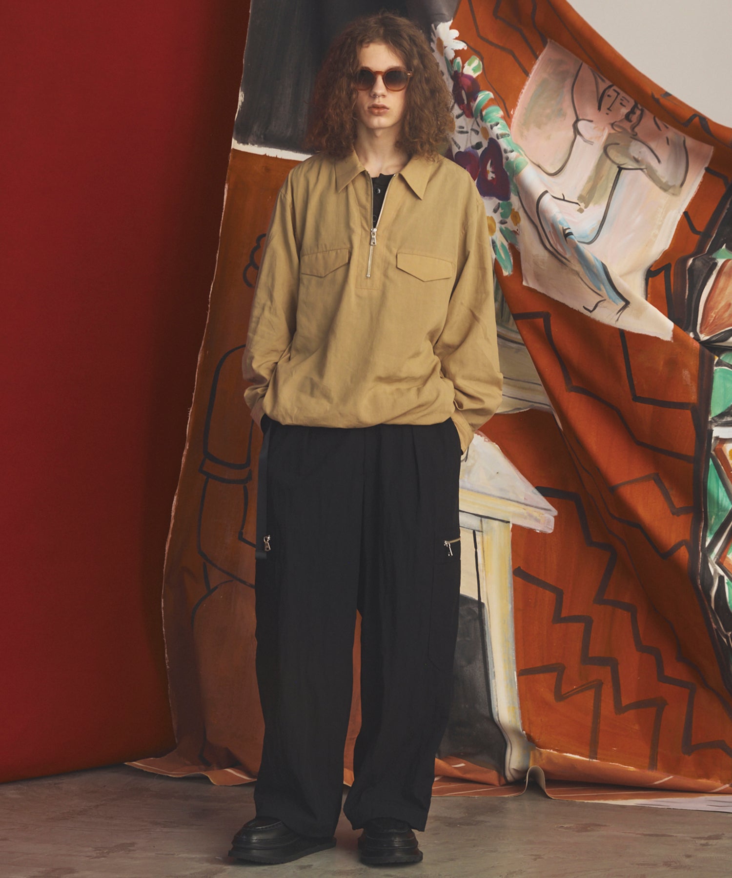 [26AW PRE-ORDER] Banana Curve Silhouette Prime-Wide Cargo Trousers