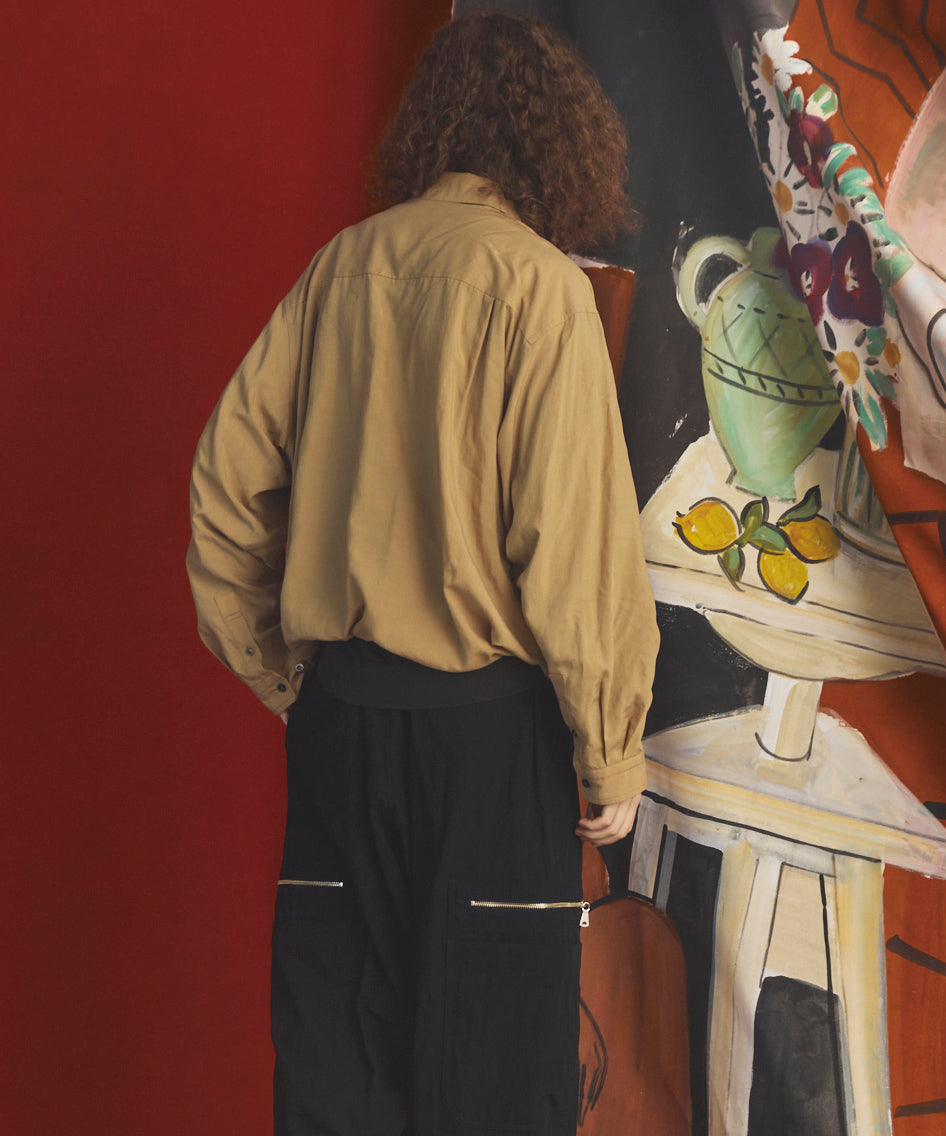 [26SS PRE-ORDER] Airy Striped Gabardine Prime-Over Short-sleeved Shirt