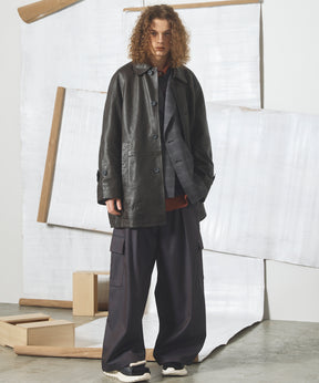 4 Colors Chambray Washable Wool Prime-Wide Cargo Pants