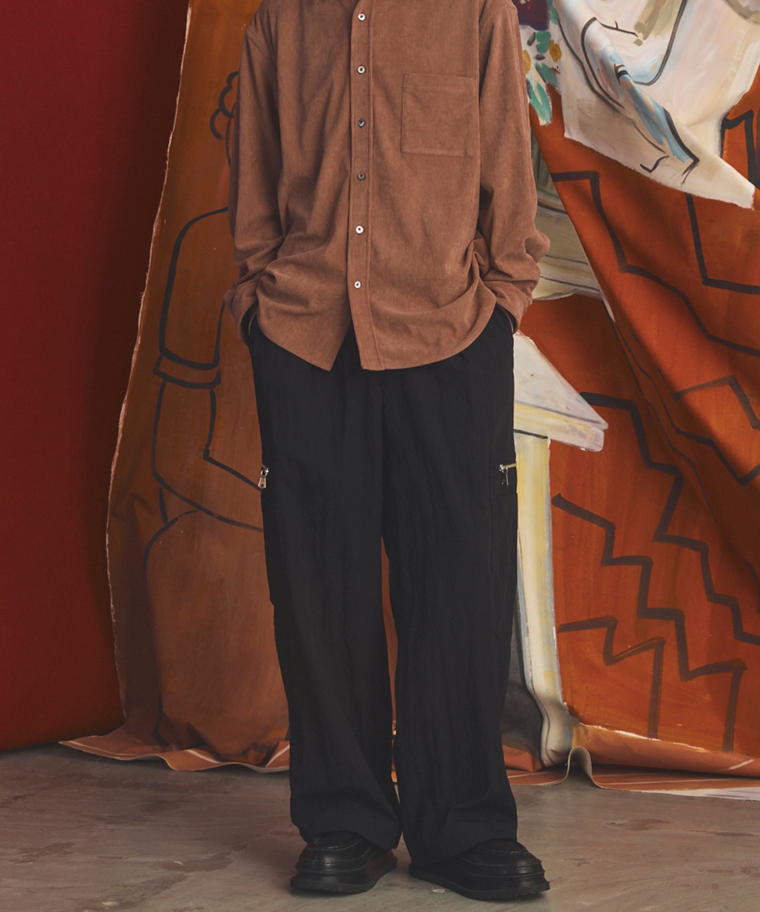 [26AW PRE-ORDER] Banana Curve Silhouette Prime-Wide Cargo Trousers