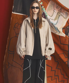 【26AW PRE-ORDER】4 Colors Chambray Washable Wool Prime-Over Switching Stand Collar Blouson